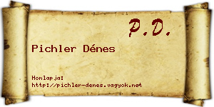Pichler Dénes névjegykártya